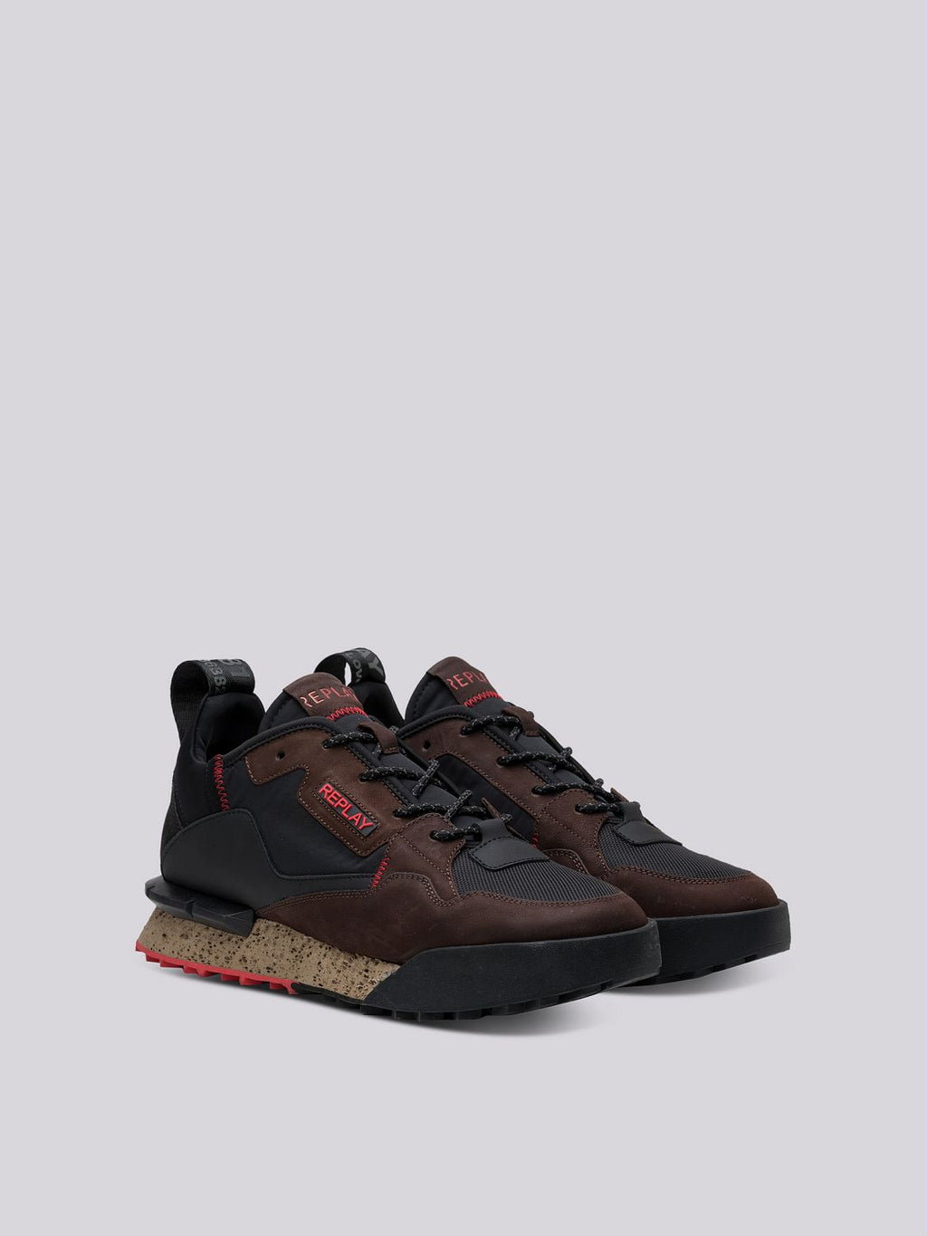 REPLAY FIELD CLASSIC X LEATHER SNEAKERS WITH LACES