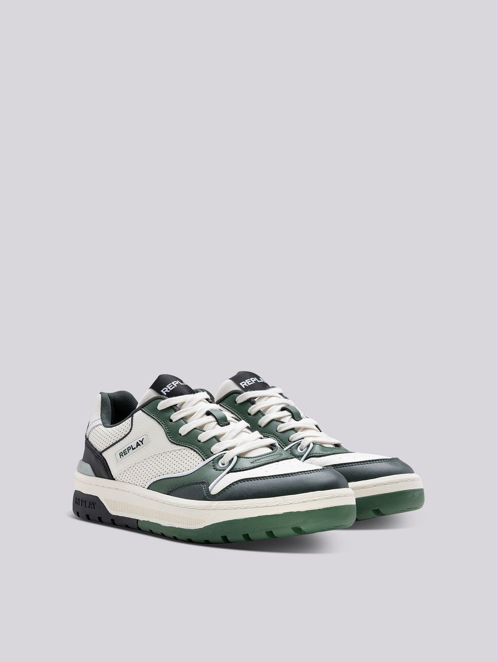 REPLAY GEMINI PERFORATED SNEAKERS WITH LACES