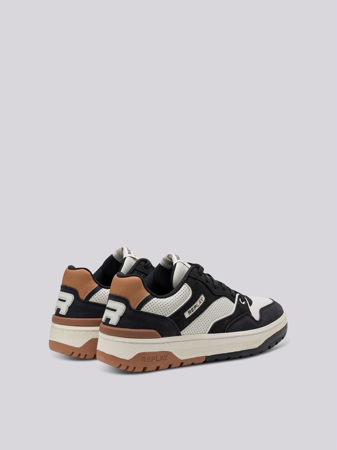 REPLAY GEMINI CIVIL LEATHER SNEAKERS WITH LACES