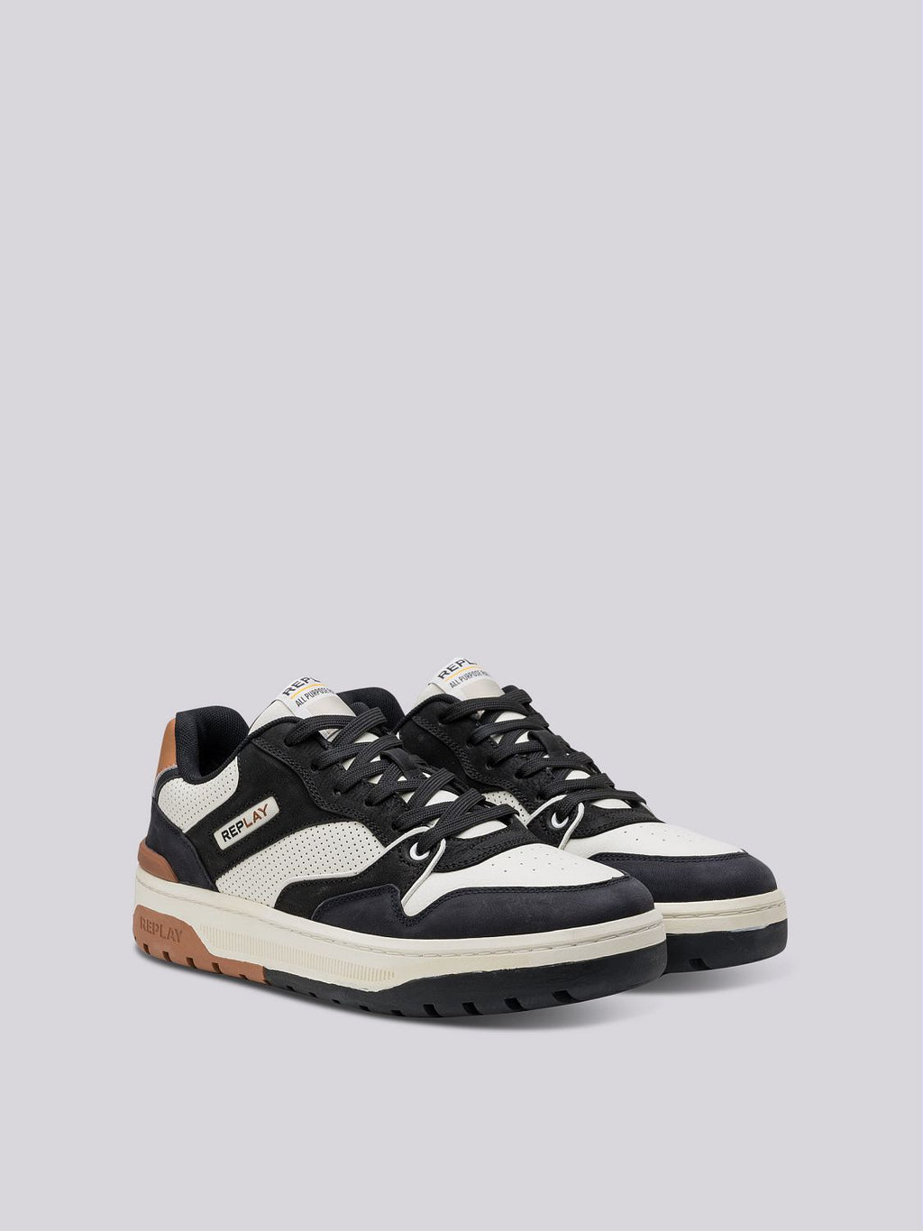 REPLAY GEMINI CIVIL LEATHER SNEAKERS WITH LACES