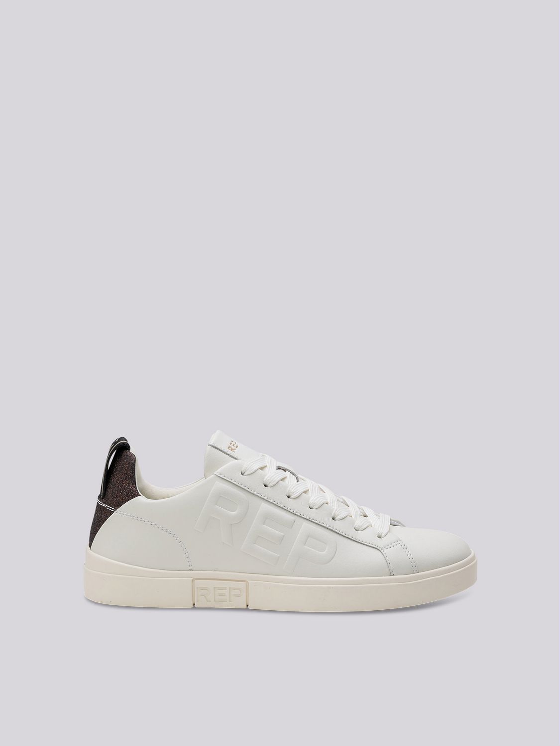 REPLAY POLYS W SPARK LEATHER SNEAKERS WITH LACES