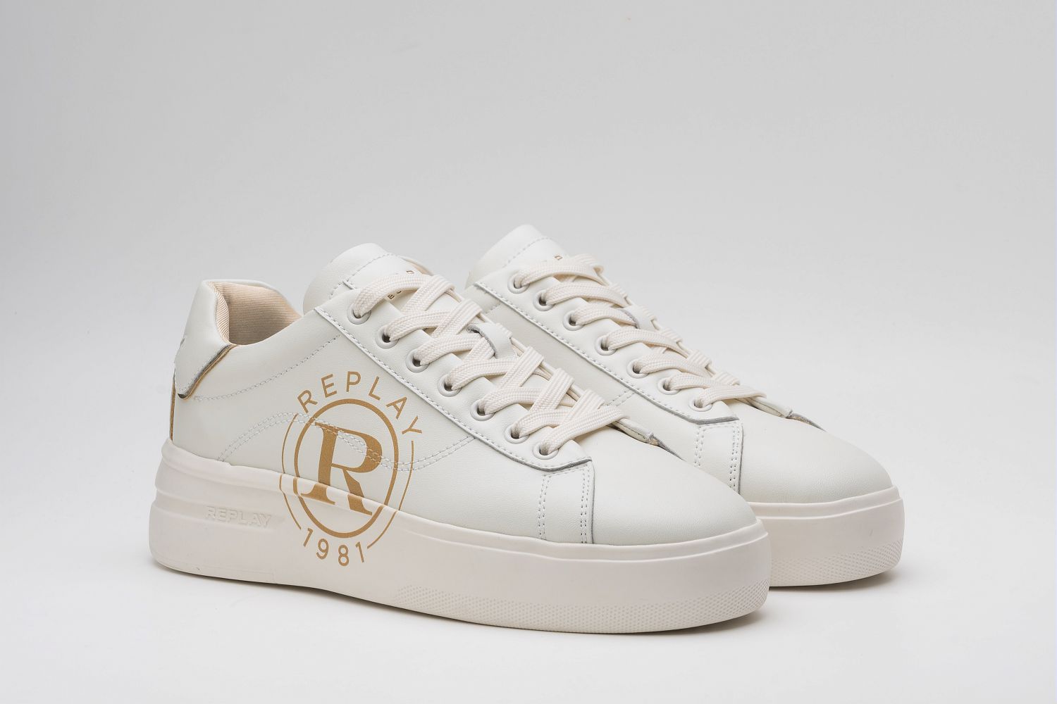 REPLAY UNIVERSITY W CIRCLE SNEAKERS WITH LACES
