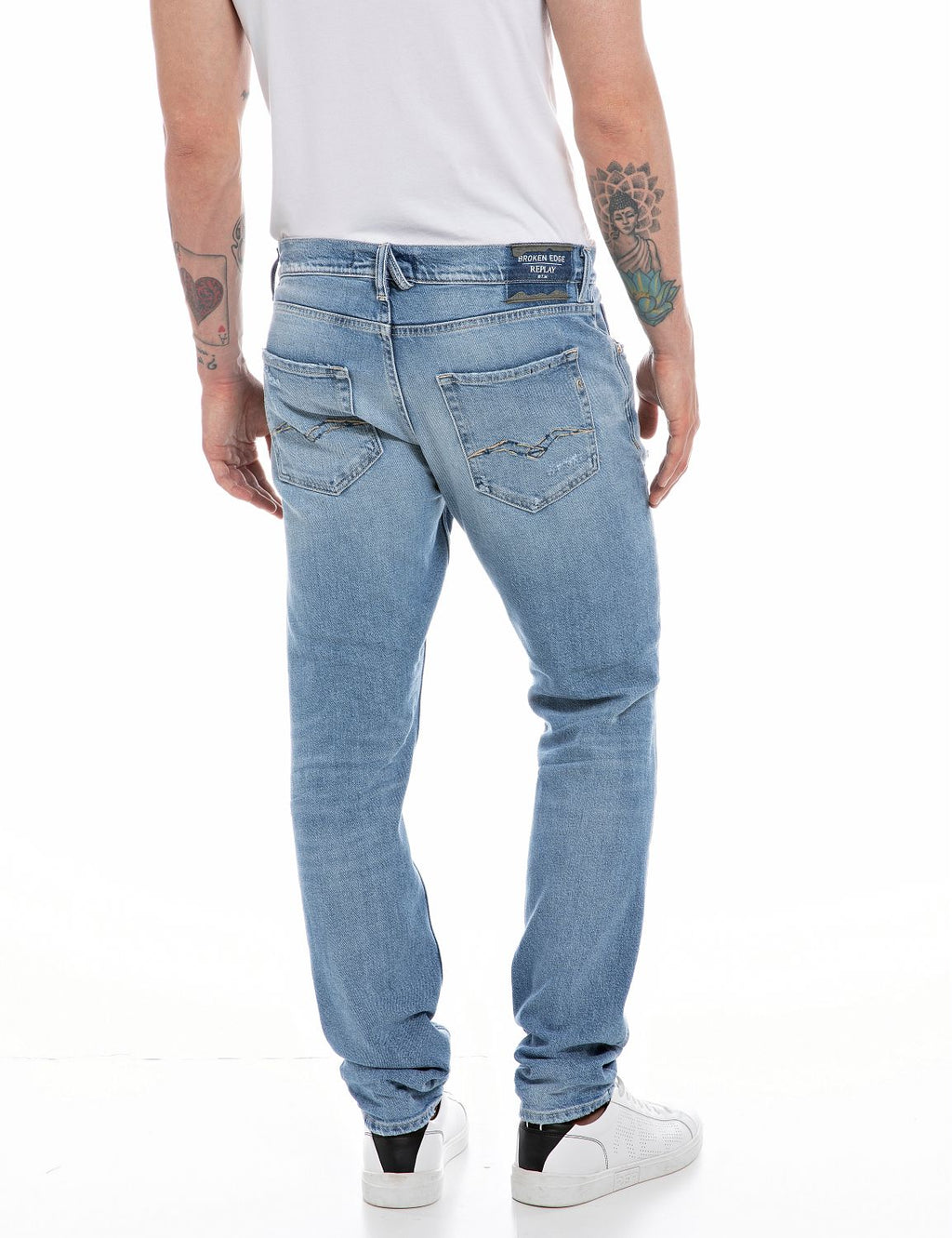 Replay men’s broken ege slim fit Mickym jeans