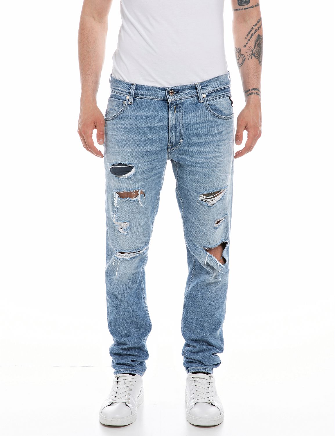 Replay men’s broken ege slim fit Mickym jeans