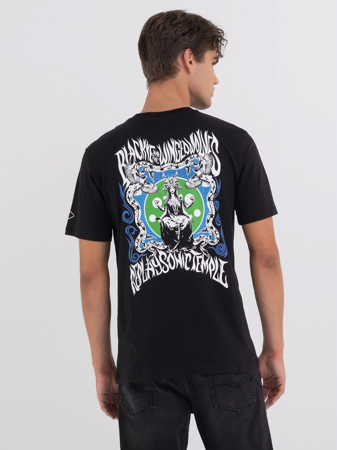 REPLAY ORGANIC COTTON T-SHIRT WITH PRINT