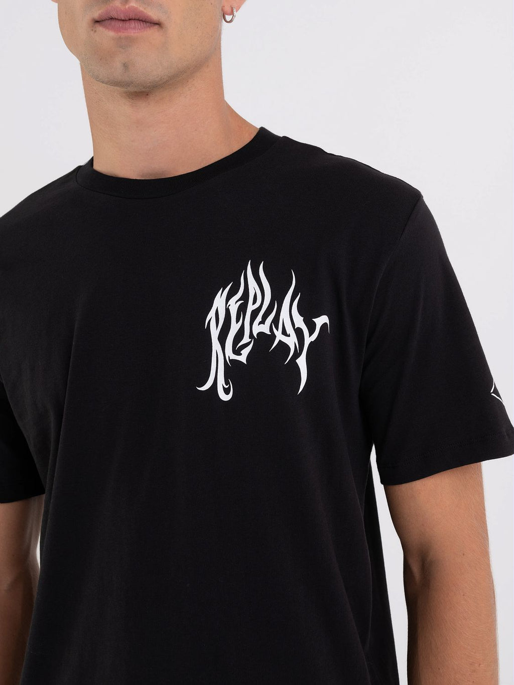 REPLAY ORGANIC COTTON T-SHIRT WITH PRINT