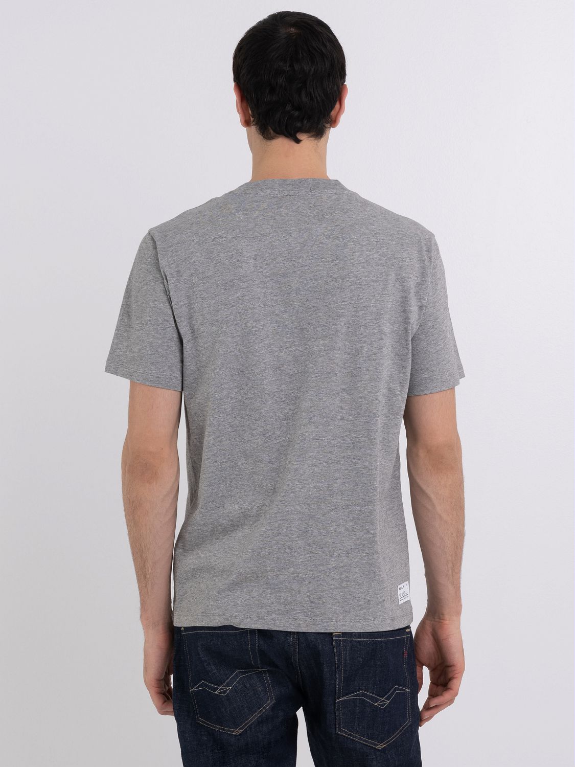 REPLAY CREWNECK JERSEY T-SHIRT WITH PRINT