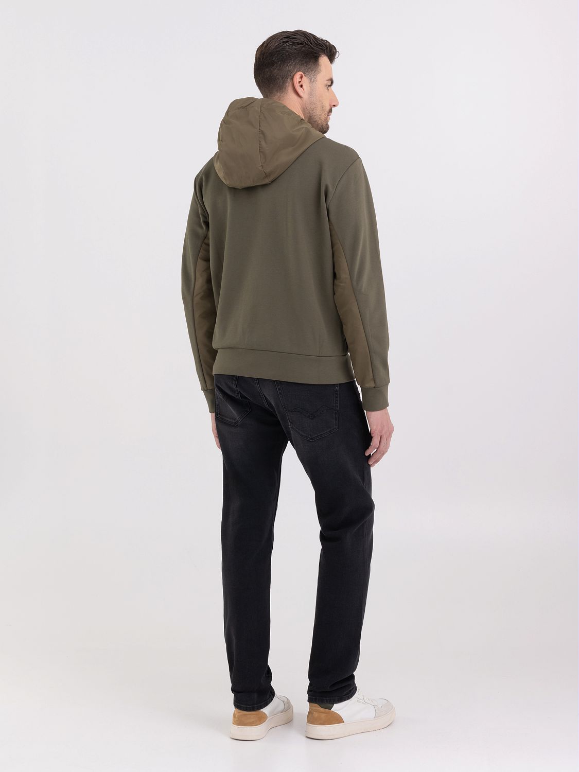 REPLAY TECHNICAL FLEECE SWEATSHIRT WITH HOODIE