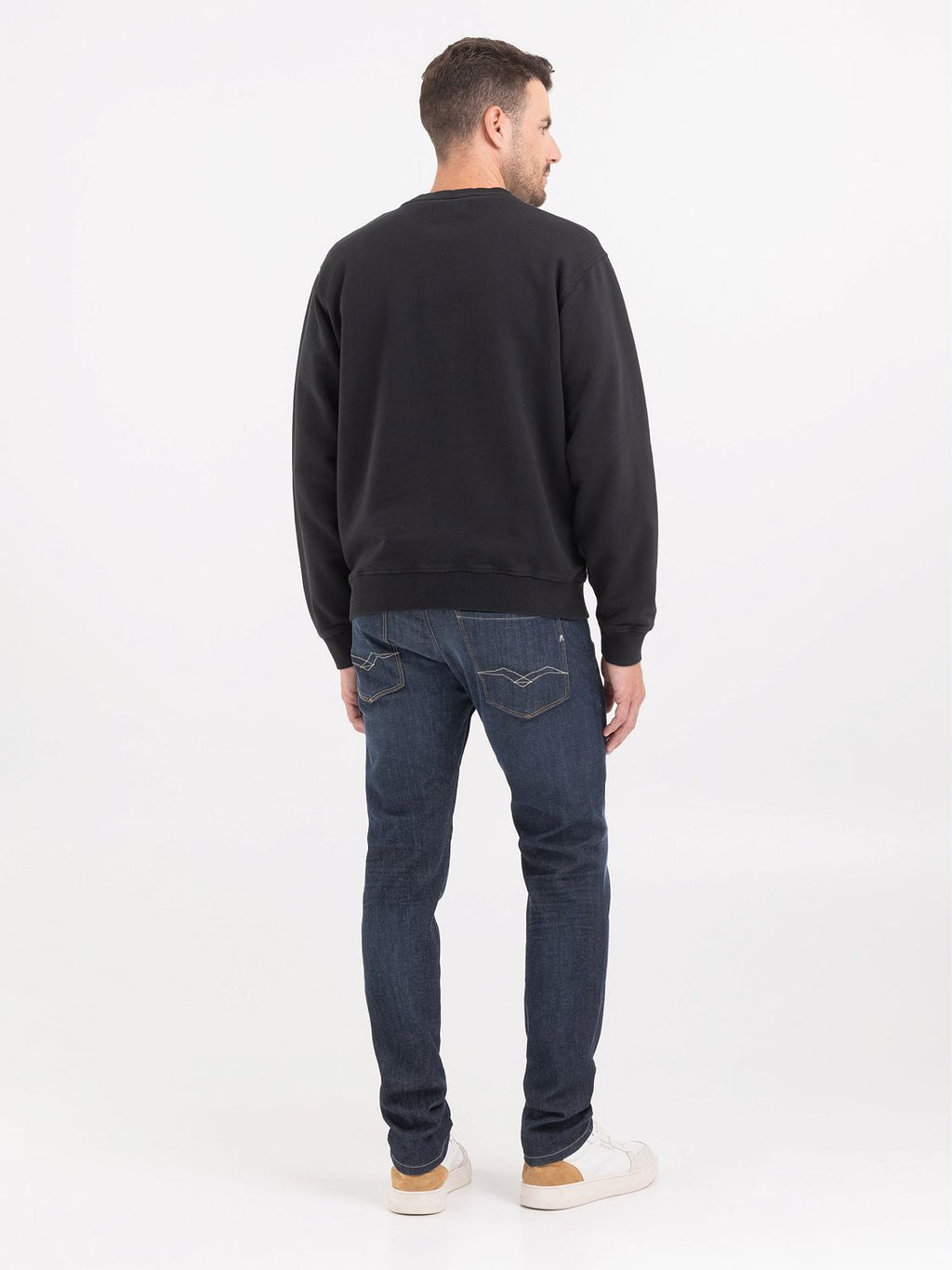 REPLAY CREWNECK SWEATSHIRT WITH PRINT