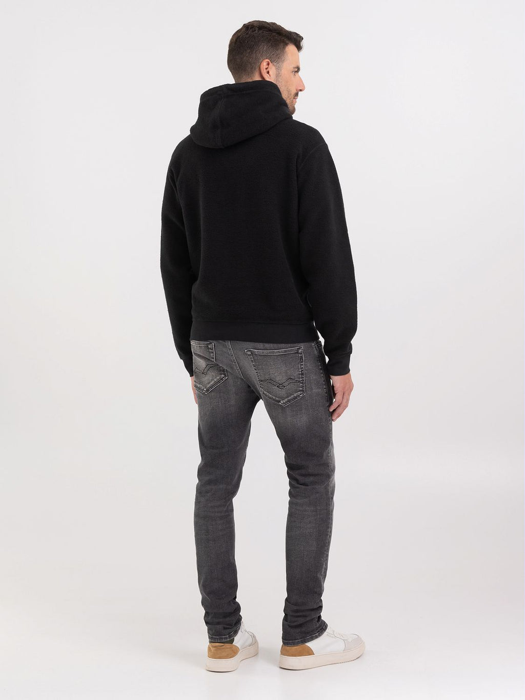 REPLAY HOODIE WITH EMBROIDERY