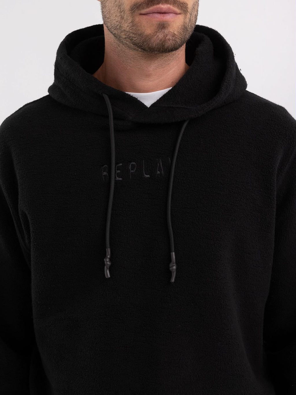 REPLAY HOODIE WITH EMBROIDERY