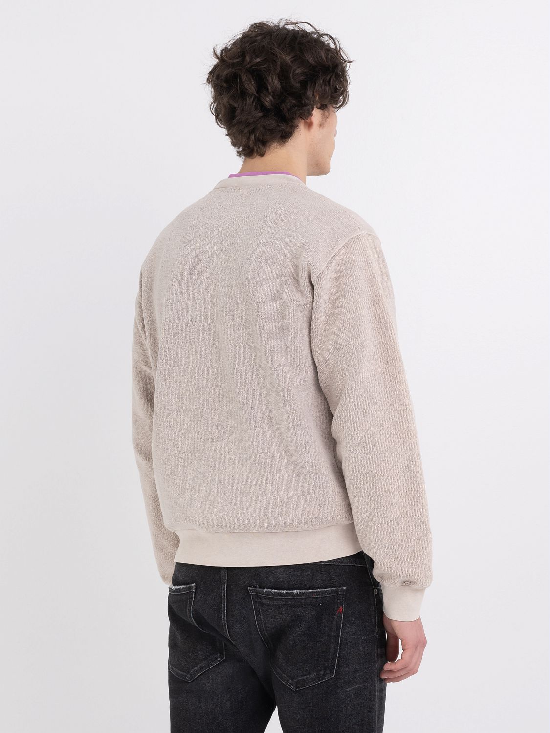 REPLAY CREWNECK SWEATSHIRT IN BRUSHED COTTON