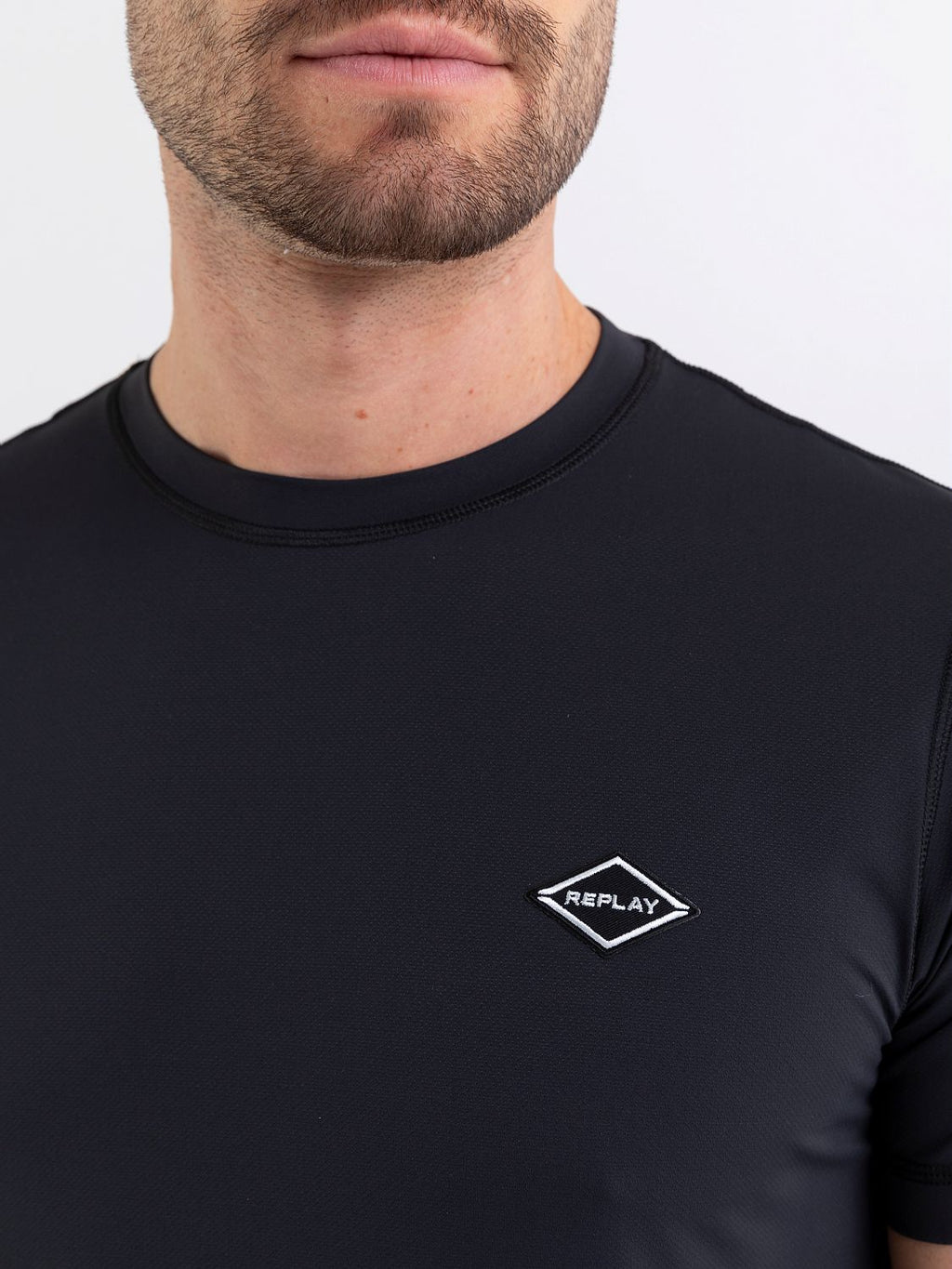 REPLAY JERSEY T-SHIRT WITH LOGO