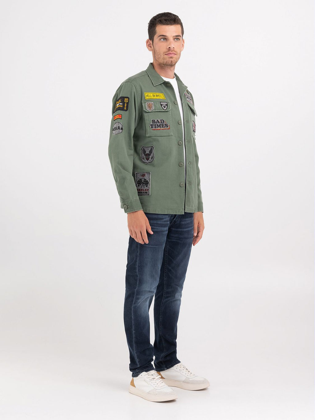 REPLAY OVERSHIRT WITH RACER PATCHES