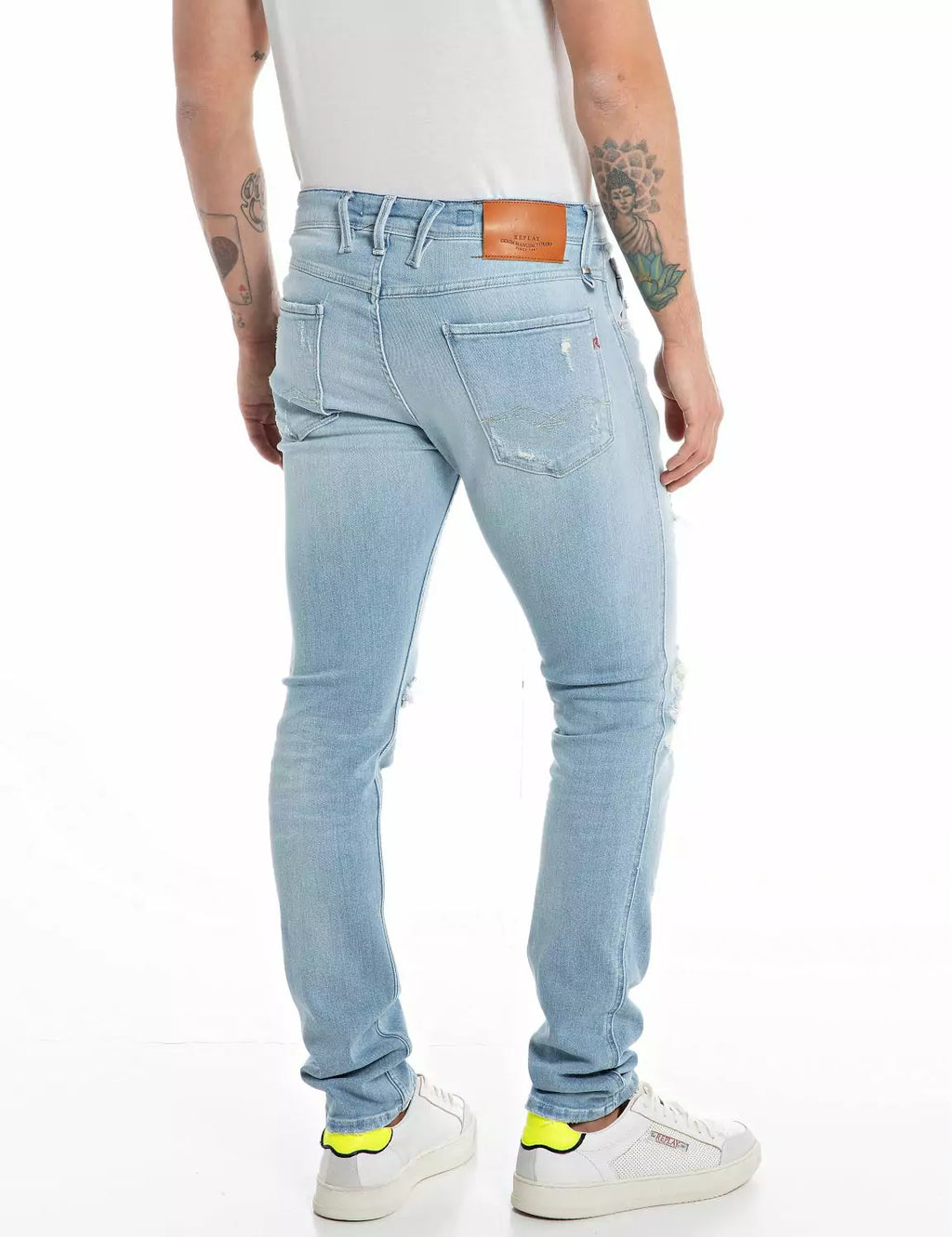 Replay men’s Aged Eco 20 Years Slim Fit Hypeflex Anbass Jean