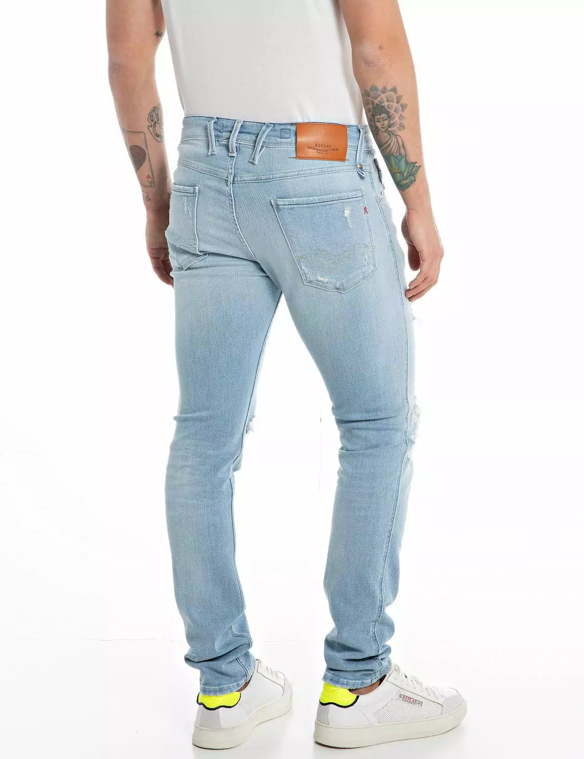 Replay men’s Aged Eco 20 Years Slim Fit Hypeflex Anbass Jean