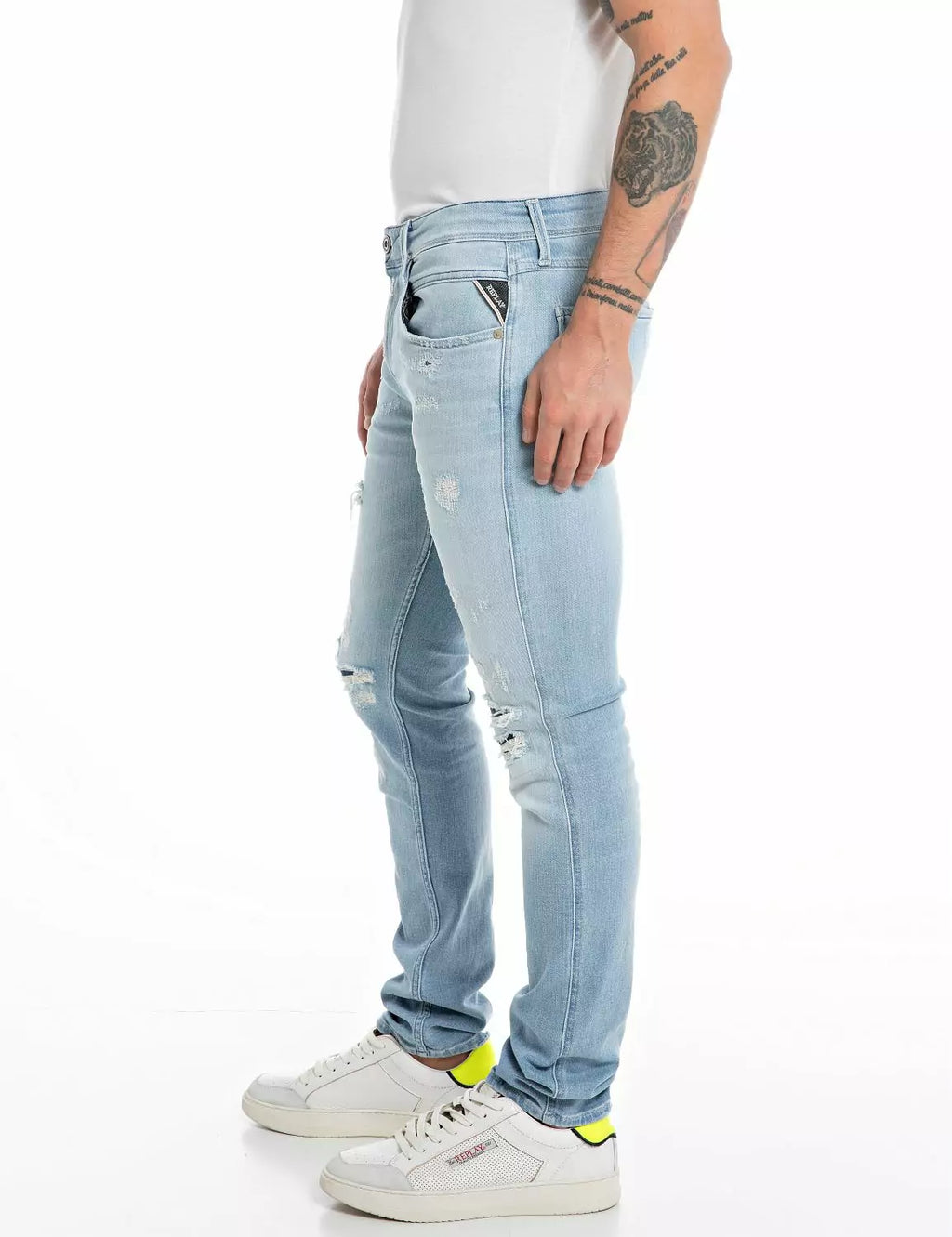 Replay men’s Aged Eco 20 Years Slim Fit Hypeflex Anbass Jean