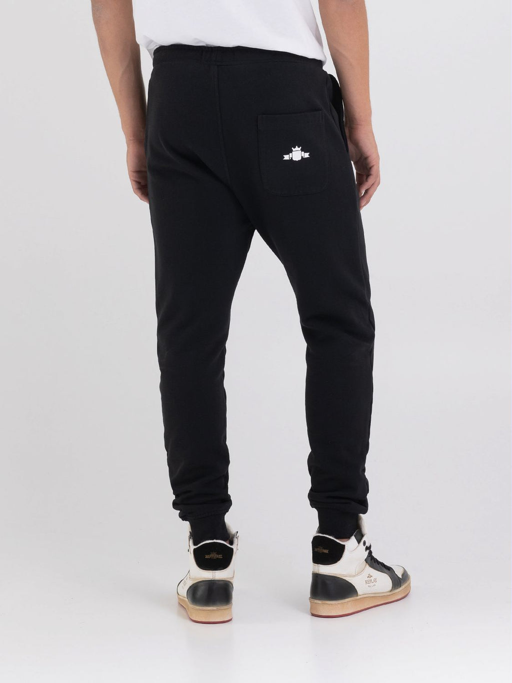 REPLAY FLEECE JOGGER TROUSERS WITH ARCHIVE LOGO