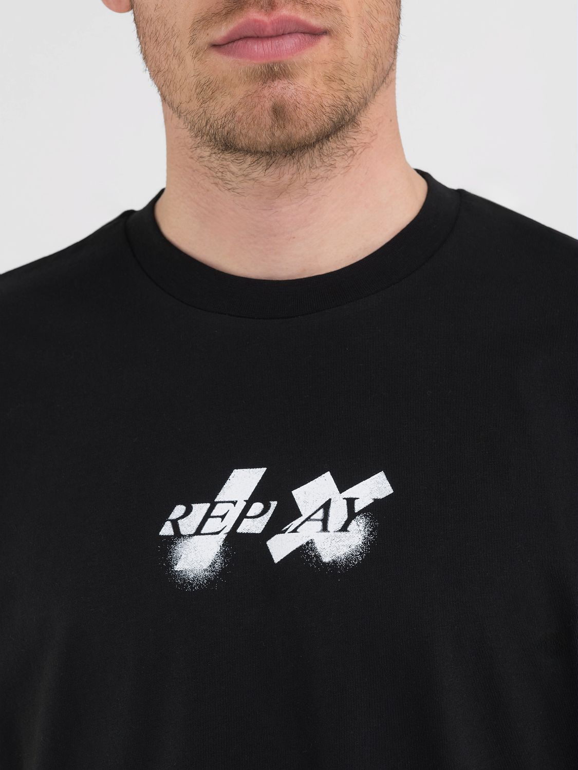 REPLAY CREW-NECK T-SHIRT WITH REPLAY X GARRIX LOGOS FRONT AND BACK