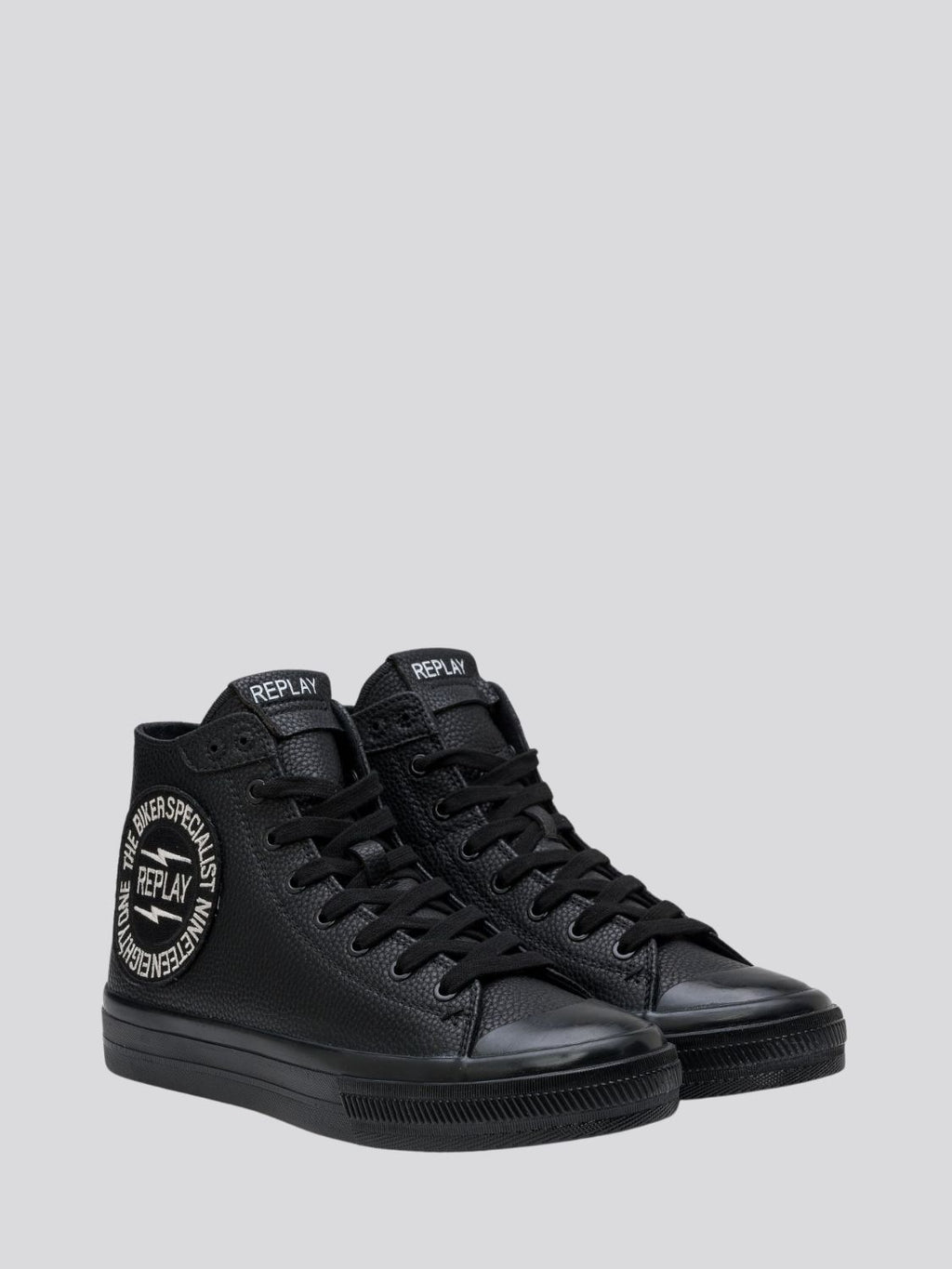 REPLAY SNAP BIKER MID CUT SNEAKERS WITH LACES
