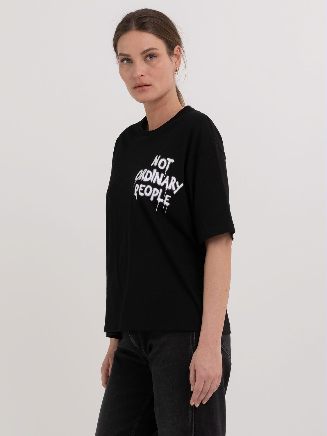 REPLAY BOXY FIT T-SHIRT WITH PRINT