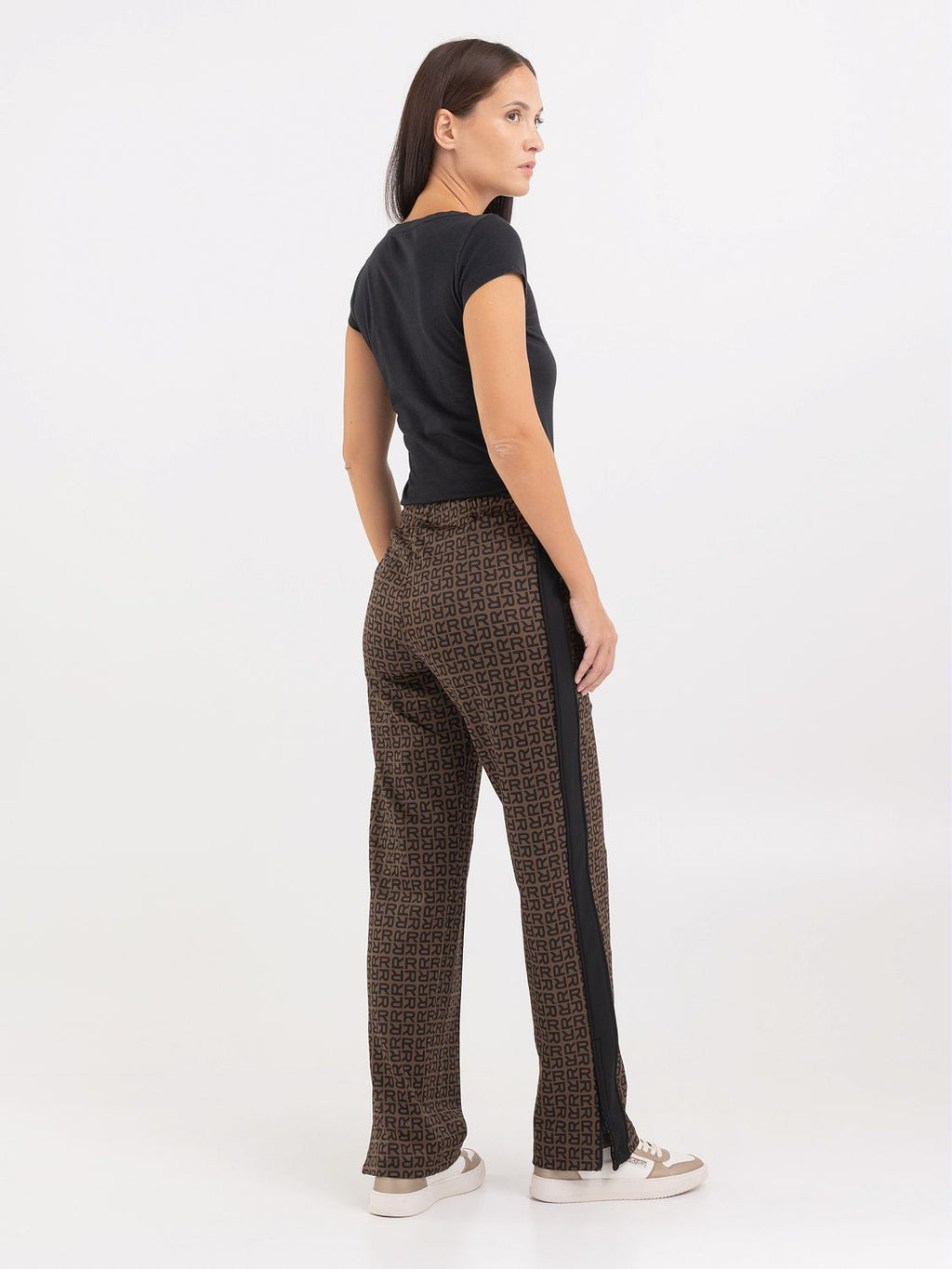 REPLAY ALL OVER LOGO TECH FLEECE TRACK PANTS